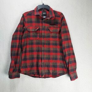 5.11 Tactical Mens Flannel Shirt Small Red Brown Plaid Button Up Cotton 72532